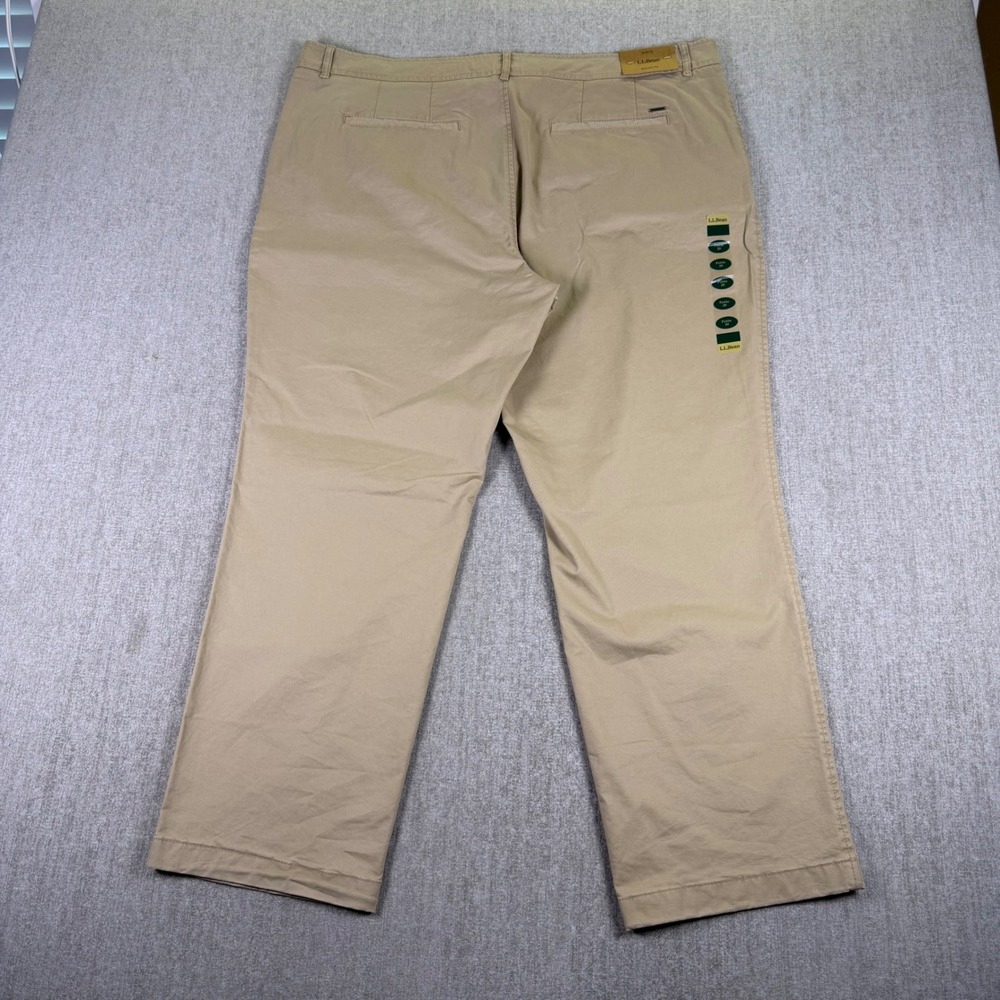 NWT L.L.Bean Chino Pants Womens 20 Petite Khaki Favorite Fit Straight Leg 504397